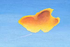 Öhrchenwolke (1999) Öl auf Hartfaserplatte (17,5 cm x 25 cm)