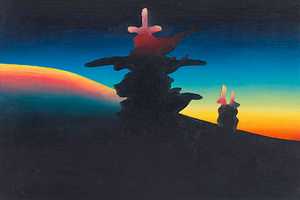 Sonnenuntergang Herzogenhorn (2002) Öl auf Hartfaserplatte (17,5 cm x 25 cm)